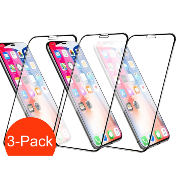 3-Pack - iPhone 11 / XR Hög Kvalitets Heltäckande Härdat Glas Skärmskydd