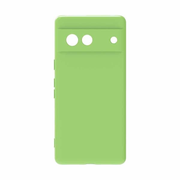 Google Pixel 6A - Silikonikuori Mikrokuitu Ljusgrön