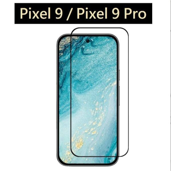 Google Pixel 9 / 9 Pro - Heltäckande Härdat Skyddsglas / Skärmskydd