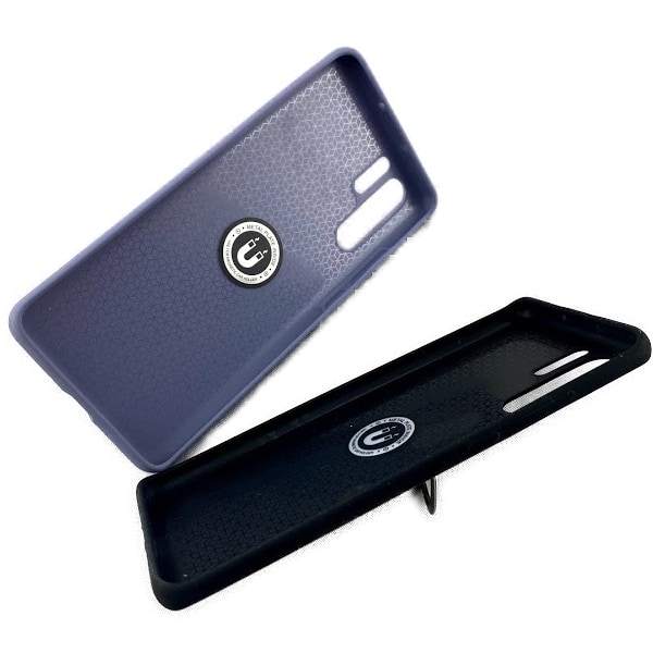 Huawei P30 Pro Silikon Mikrofiber Skal - Ringhållare Svart