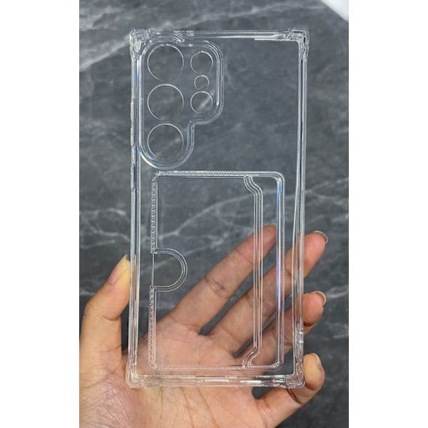 Samsung Galaxy S22 Ultra Transparent Cover med kortholder på siden - holdbart og let