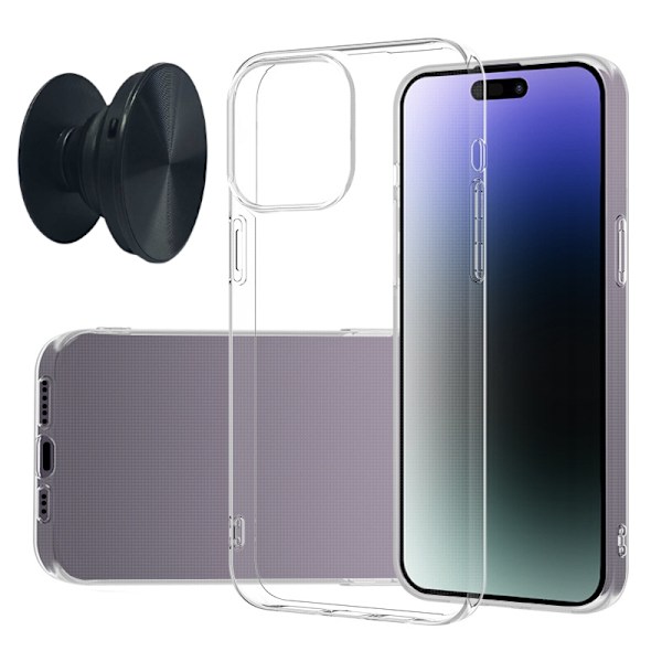 iPhone 15 Plus-etui og fingerholder - beskyttelse og komfort - sort