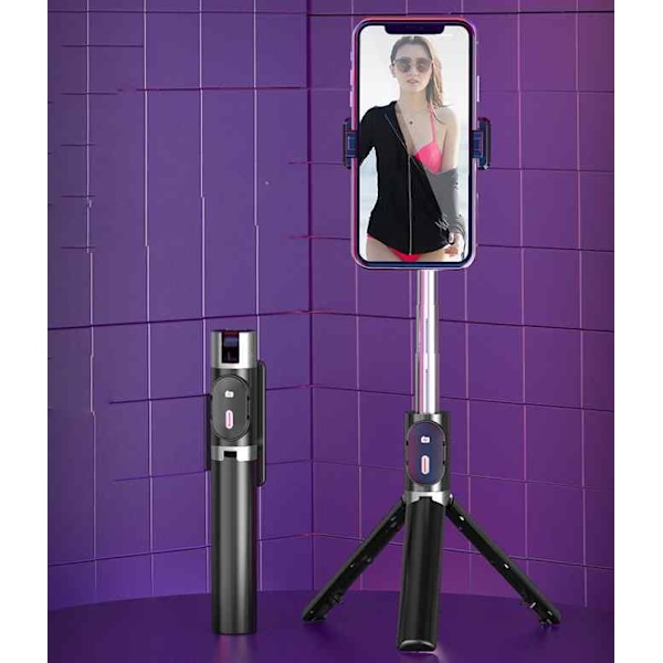 Selfiestick with Wireless Camera function - STAND P60 Svart