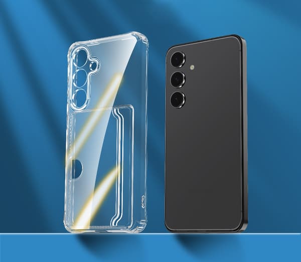 Samsung Galaxy S22 Plus Transparent Skal med Sid-Korthållare - Hållbart och Lätt