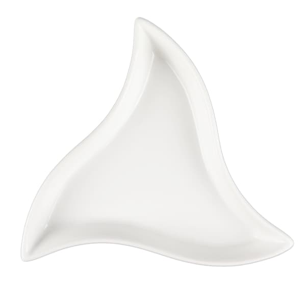Porslins Skål Trekant Spiral - 20 pack Vit