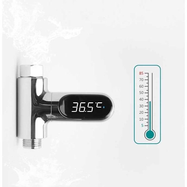 Duschtermometer - Digital LED Skärm Silver