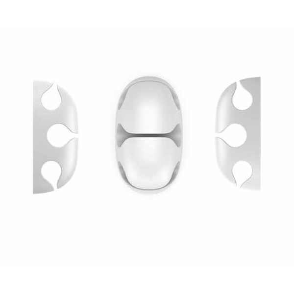 2-pak - Kabelholder til tre kabler - effektiv ledningsorganisering til hjemmet eller kontoret! White