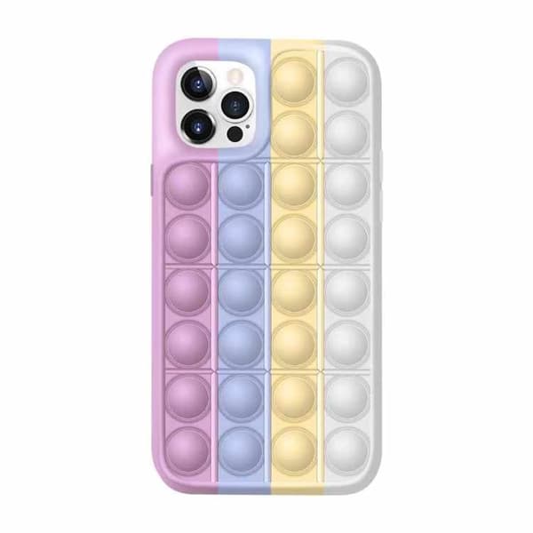 iPhone 12 / iPhone 12 Pro Skal - Pop it Fidget Multicolor rosa/gul/blå/lila