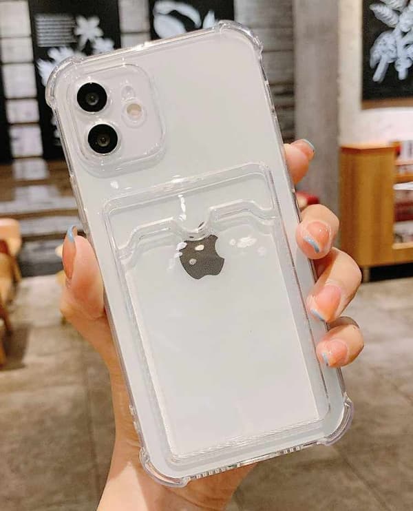 iPhone 12/12pro kotelo - läpinäkyvä kortinpidin