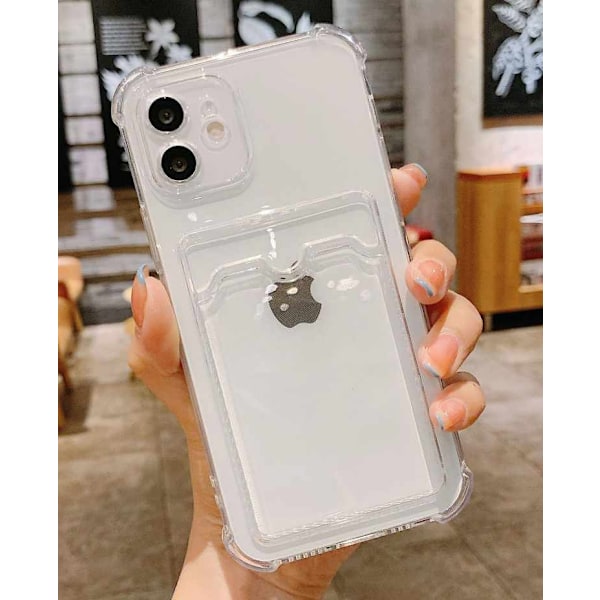 iPhone 12 Shell - läpinäkyvä korttikotelo