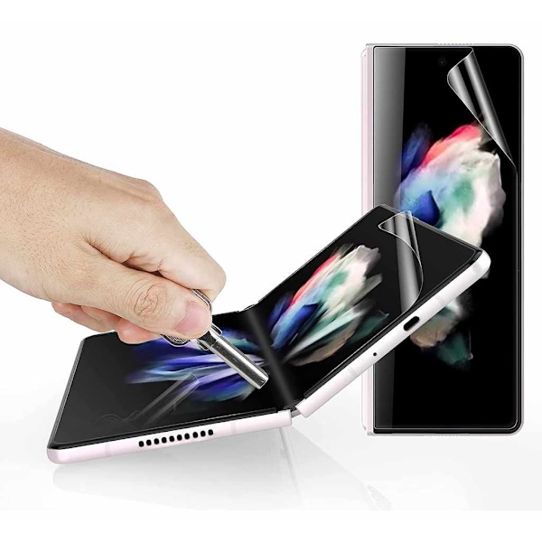 Samsung Galaxy Z Fold 4 - Mjukt Transparent Skal + Mjuk Skyddsfilm Två Delar