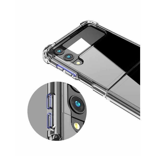 Samsung Galaxy Z Flip 3 - Pehmeä läpinäkyvä case , kovat reunat