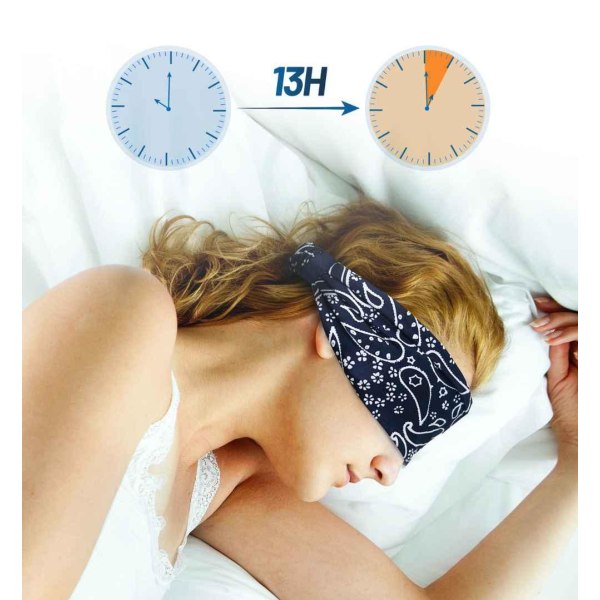 Søvn pandebånd - ASMR hovedtelefoner sort mønstret