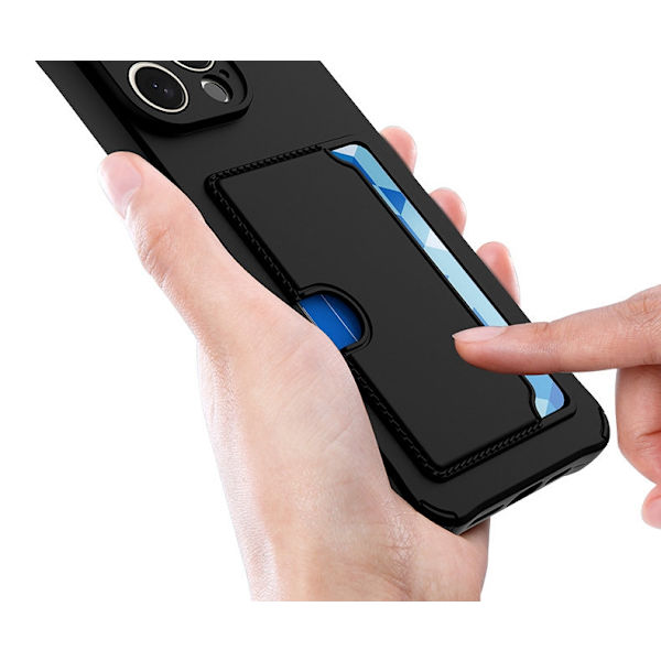 Samsung Galaxy S23 Plus Cover - Kortholder i mikrofiber og silikone i sort