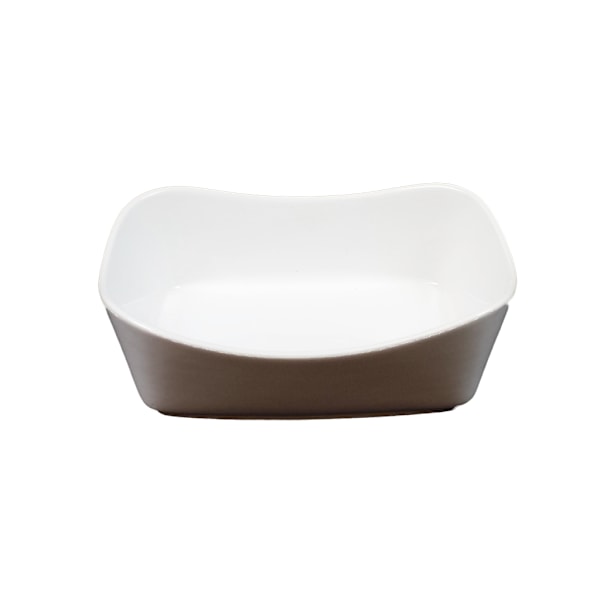 Kurvformet skål i ægte porcelæn - 6-pack Vit