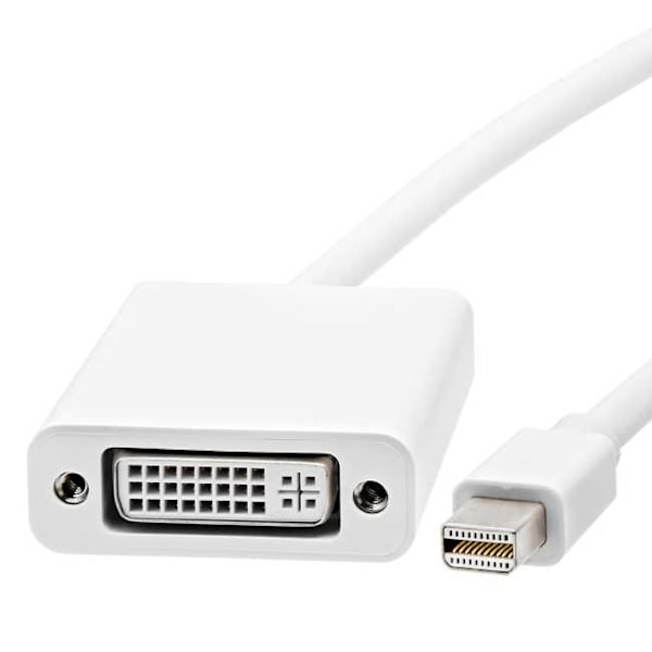 Mini DisplayPort (uros) - DVI-I (naaras) sovitin - Valkoinen White
