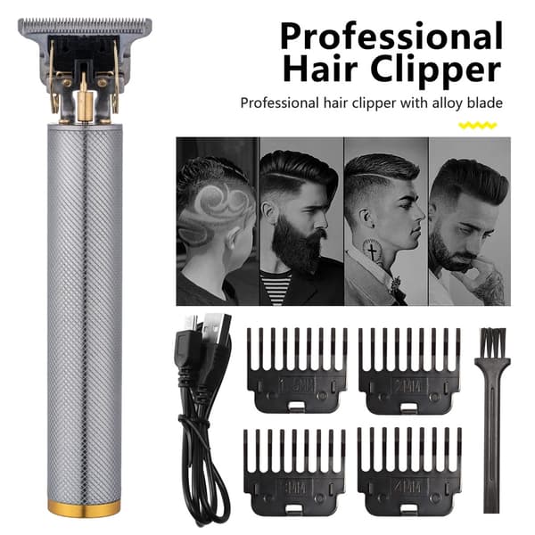 Hair & Beard Trimmer Deluxe Kit + ilmainen parranajosetti - hopea