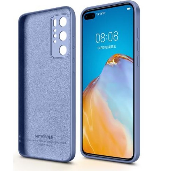 Huawei P40 Pro case - Mikrokuituinen silikoni Mörkblå
