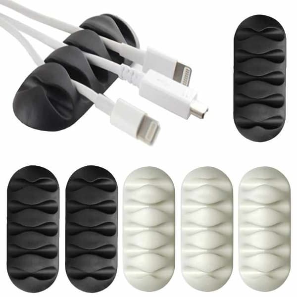 2-pack - Itseliimautuva kaapelipidike - Viisi kaapelia Grå