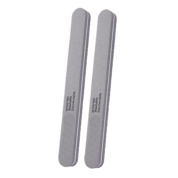2-Pack - Dubbelsidig Nagelfil - 100/180 Grå