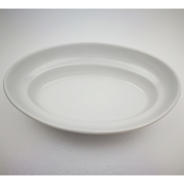 Stor porcelænsskål - oval afrundet kant - 3-pak Vit