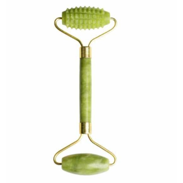 Gua Sha Scraper + Jade Roller Large Taggig - vihreä