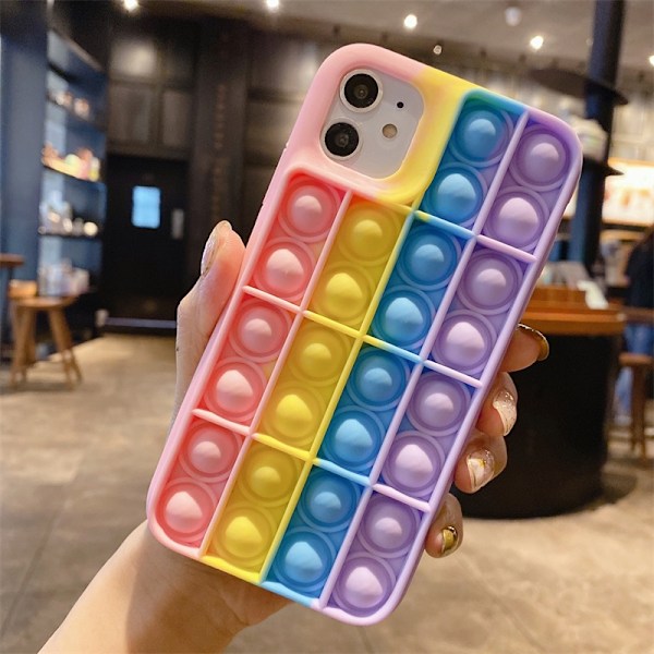 iPhone 11 / iPhone XR Skal - Pop-it Fidget Multicolor rosa/blå/gul/vit