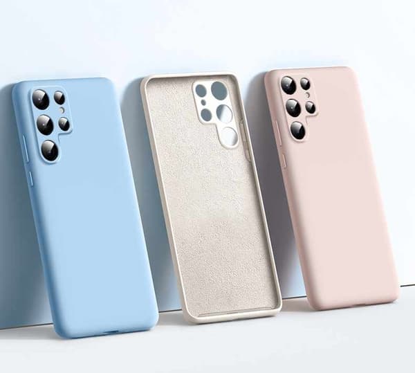 Samsung Galaxy S22 Ultra Case - Microfiber Silicone Mörk grön