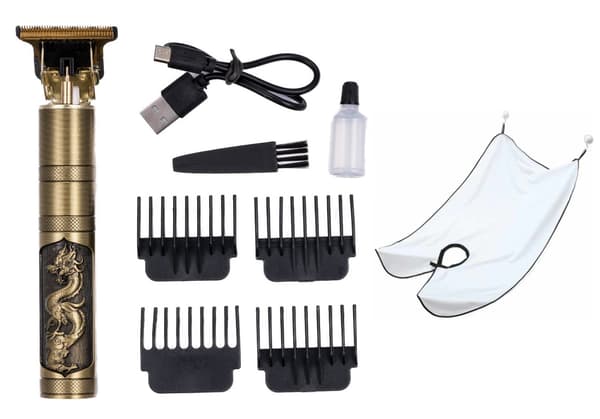 Hår & Skäggtrimmer Deluxe Kit + Gratis rakförkläde - Drake