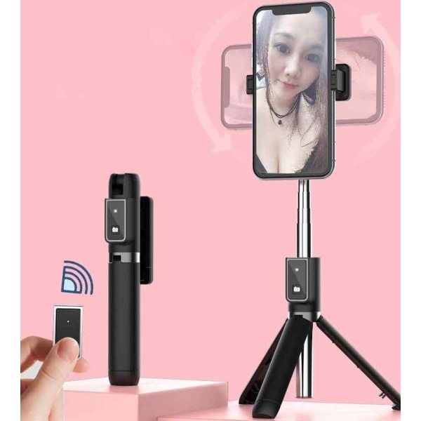 Selfie-stang med trådløs kamerafunktion - STAND P40 Svart