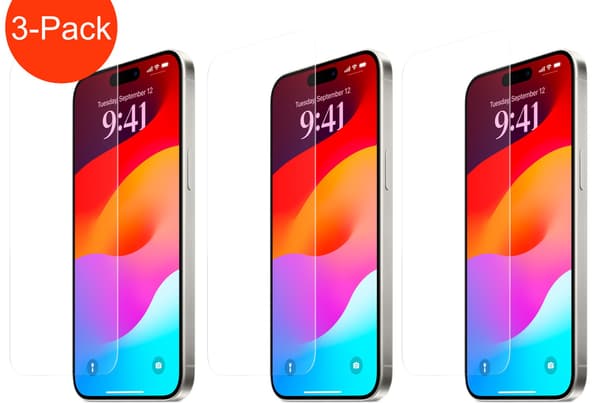 3-Pack - iPhone 15 Plus Hög Kvalitets Härdat Glas Skärmskydd