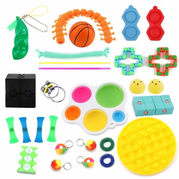 Fidget Toys - Legetøjspakke til voksne og børn - 28 stykker gul Grön