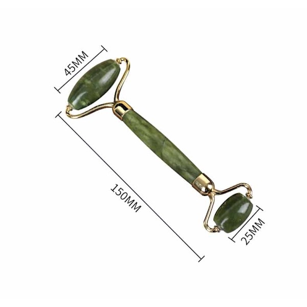 Gua Sha Scraper + Jade Roller Large - Vihreä