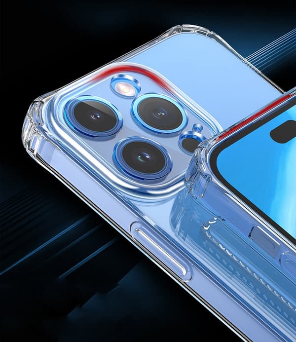 iPhone 12 Transparent Skal med Sid-Korthållare - Hållbart och Lätt