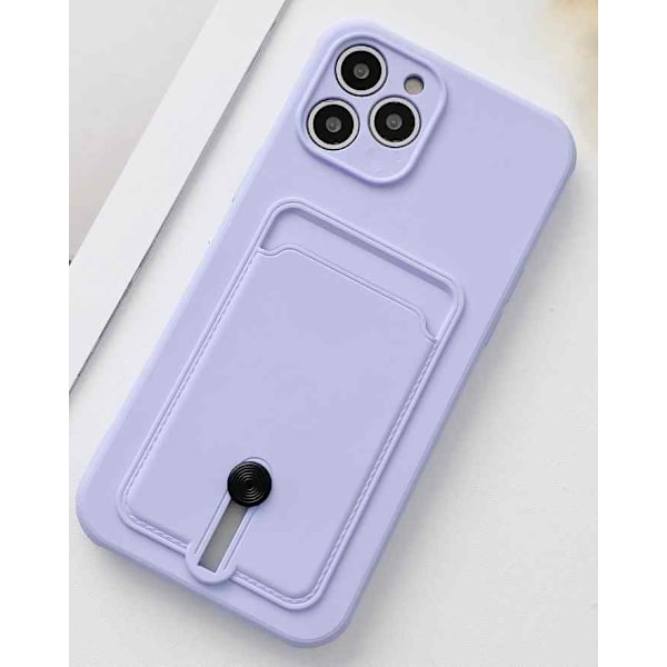 iPhone 12 mikrofiberetui med kortholder! Rosa