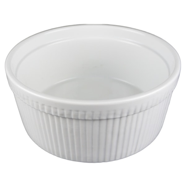 Stor suffléform i porcelæn - 4 pakker Vit