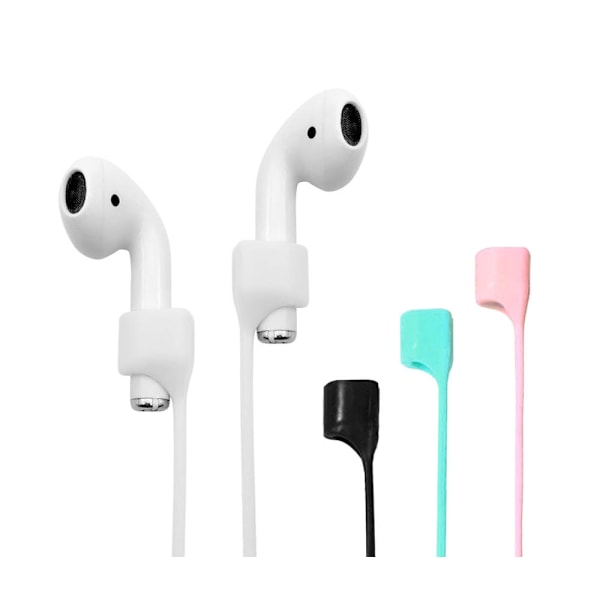 Hörlurar/BlueTooth Headsetfodral + Silikonsnöre Svart