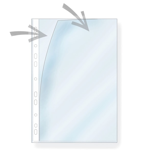 Simple Plastic Folder Three Compartments - A4 format 12-pack Transparent