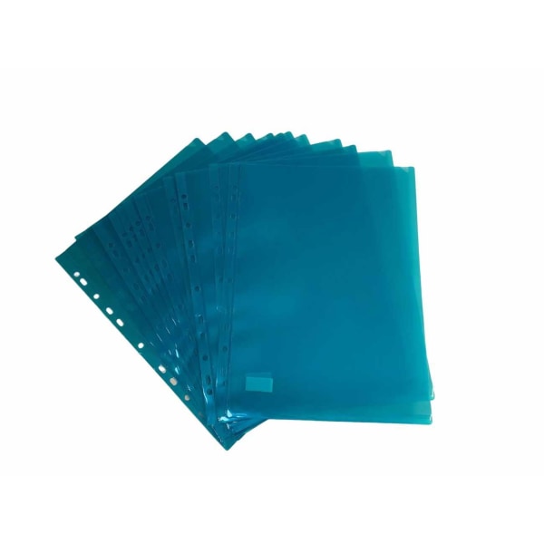 A4 Plastficka - Hål 12-pack Blå