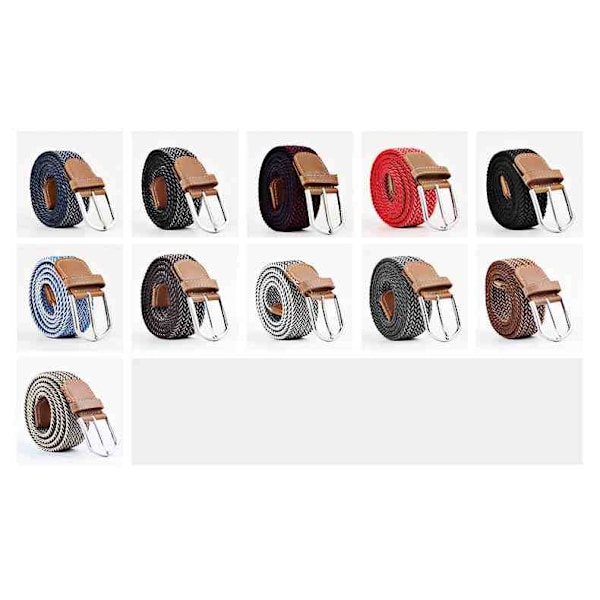 Flexibelt Canvastyg Bälte - 25 färger Svart
