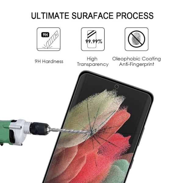 Samsung Galaxy S22 Ultra - Fuldt hærdet beskyttelsesglas med klæbemiddel