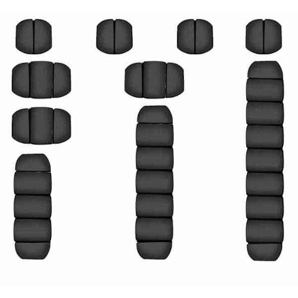 10-Pack - Itseliimautuva kaapelipidike - monisarja useissa eri kooissa! Svart