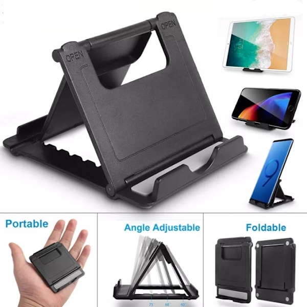 Foldbart stativ - Smartphone / Tablet Seks farver Blue