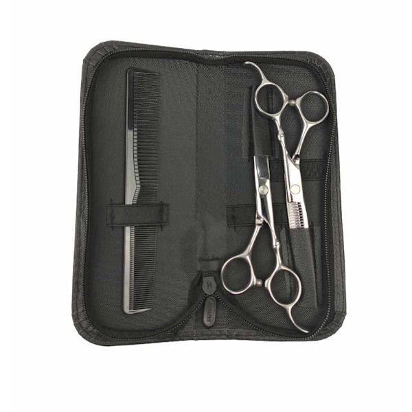 Professional kampaamo ja harvennus sakset deluxe 4 kpl Silver