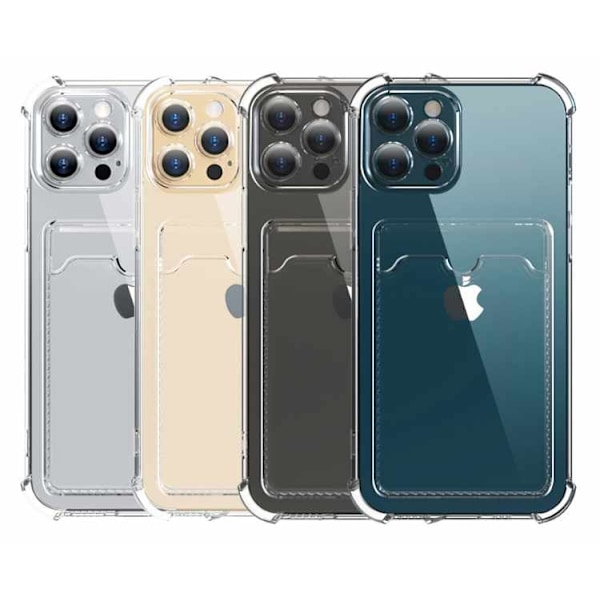 iPhone 12 Pro Max suojakuori - läpinäkyvä kortinpidike