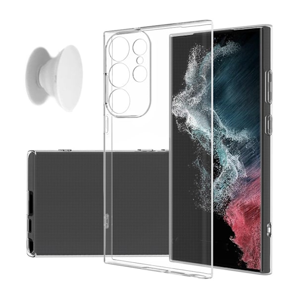 Samsung Galaxy S23 Ultra kotelo ja sormipidike - suojaa ja mukavuutta - valkoinen