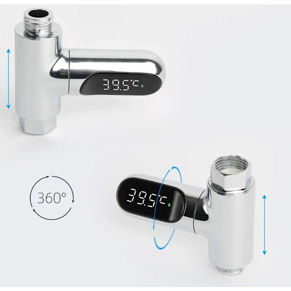 Duschtermometer - Digital LED Skärm Silver