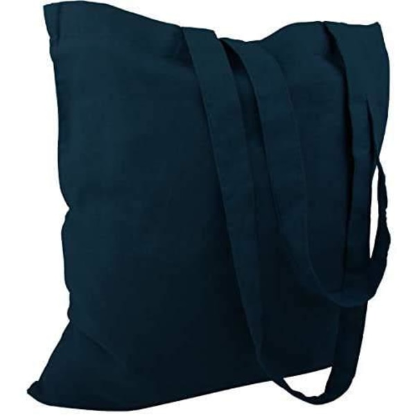 Cotton Bag Two Long Handles - Dark Blue 3 / 5 pcs DarkBlue 3-pack