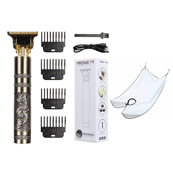 Hår- og skægtrimmer Deluxe-sæt + gratis barberforklæde - Drake