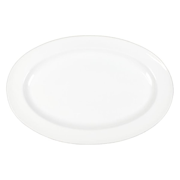 Serveringsfad Large i porcelæn - Oval - 2 stk. Vit